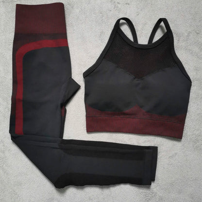 Women&#39;s sports suit for fitness Yoga sport bra training Long Sleeve Crop Top High Waist gym Leggings tracksuit