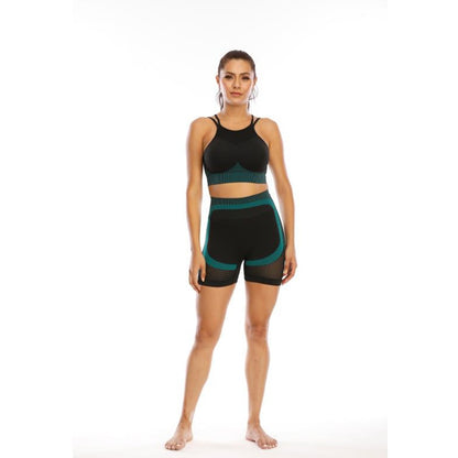 Women&#39;s sports suit for fitness Yoga sport bra training Long Sleeve Crop Top High Waist gym Leggings tracksuit
