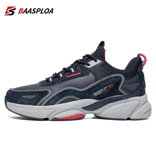 Baasploa Lightweight Running Shoes For Men 2023 Men's Designer Leather Casual Sneakers Lace Up Male Outdoor Sports Shoe Tennis