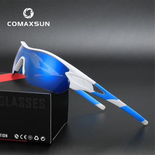 COMAXSUN Cycling Glasses Professional Polarized Bike Goggles Outdoor Sports Eyewear Bicycle Sunglasses UV 400 With 5 Lens TR90
