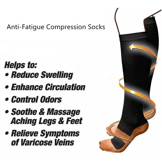 1 Pair Sports Socks Unisex Professional Compression Socks Breathable Anti Swelling Fatigue Pain Relief High Stockings Sportswear