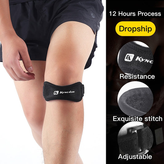 Arbot Adjustable Patella Knee Tendon Strap Protector Guard Support Pad Belted Sports Knee Brace Black Keenpads Outdoor