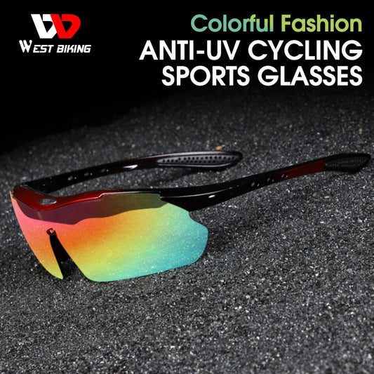 WEST BIKING Men Cool Sunglasses UV400 Cycling Glasses MTB Road Bike Colorful Outdoor Sport Ultra Light Eyewear For Fishing