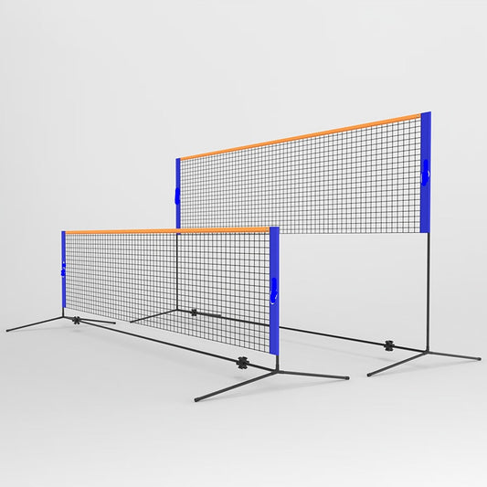 150/86CM Height Adjustable Tennis Frame With Net 3.1/4.1M Training Nylon Net for Badminton Volleyball Soccer Pickleball Beach